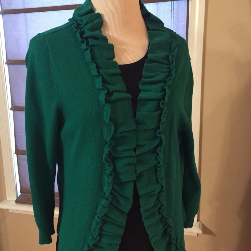 Cato Christmas green open front cardigan Large